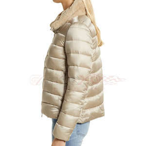 Custom Made Women's Winter Puffer <b>Jacket</b> for Outdoor Sports Breathable <b>Sheep</b> <b>Skin</b> Quilted Street Wear Finished Product - Product Image 4