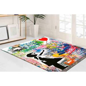 Alfombra con Diseño de Graffiti de Banksy, Alfombras Famosas, Alfombras para Regalo de Inauguración de Casa, Alfombra con Globo Rojo, Alfombra de Chenilla - Product Image 4