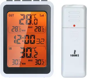 Draadloze Temperatuur Vochtigheidsmonitor 328ft Bereik Indoor Buitenthermometer Met High-Definition Scherm En Afstandssensor