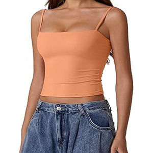 Camiseta sin mangas para mujer, camisetas sin mangas a la moda para mujer, camisetas sin mangas de Color puro de gran oferta de verano, ropa superior - Product Image 3
