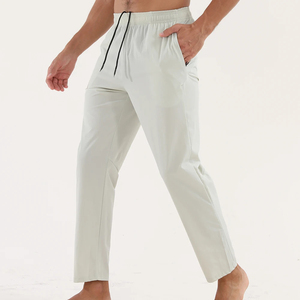 Pantalones de chándal de moda para hombre, pantalones ligeros de algodón para correr, pantalones sueltos con cordón y cremallera, pantalones de entrenamiento para correr, pantalones sólidos de secado rápido - Product Image 3