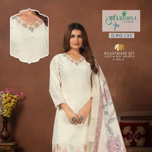 Costume de fête fantaisie indien costume brodé lourd en soie romaine travail brodé fantaisie et travail à la main haut et bas avec Dupatta - Product Image 1