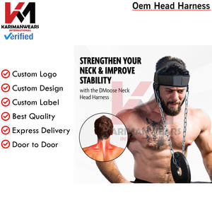 Arnés de cuello para levantamiento de pesas 30 "cadena de acero resistente ejercitador de cuello entrenador fortalecedor recuperación de lesiones entrenamiento - Product Image 3