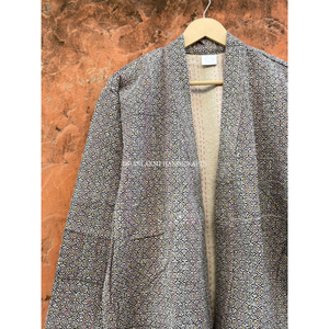 Indien 100% coton manteau d'hiver matelassé Kantha veste Vintage multicolore bloc imprimé vestes cadeau d'été Style bohème manteau - Product Image 4