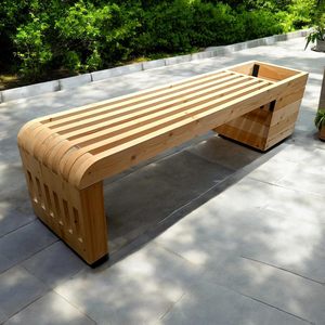 YEEYAYA moderna panca in legno massello da 6 piedi con fondo aperto in legno fioriera con giardino artigianale e panca da Patio d'ingresso - Product Image 6