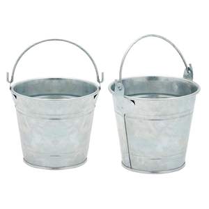 Macetas de flores de hierro galvanizado Vintage con cubo de mango para granja jardín vivero decoración maceta de propósito - Product Image 1
