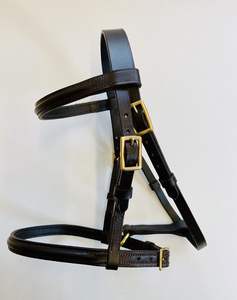 Cheval Nouveau Cob Brown Bride/Rênes continentales Rembourrage de couleur verte Coutures contrastées - Product Image 3