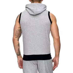 Men <b>Workout</b> Hooded Tank Tops Bodybuilding Sleeveless Cut Off T-shirts Fitness Cotton Sleeveless <b>Hoodies</b> for Men's - Product Image 2