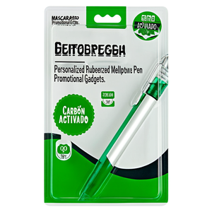 Bolígrafo de punta redonda de goma personalizado con el logo de Mel, artículos promocionales - Product Image 3
