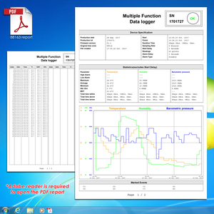 Temperatur USB pencatat <span class=keywords><strong>Data</strong></span> kelembaban Plug & Play, laporan PDF/Excel otomatis, kunci kata sandi (OEM) - Product Image 3