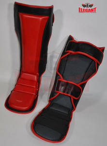 2024 Elegant Sports High Quality Shin <b>Pad</b> Men's Muay Thai Synthetic Leather Kick Boxing and Soccer Shin <b>Pad</b> - Product Image 5