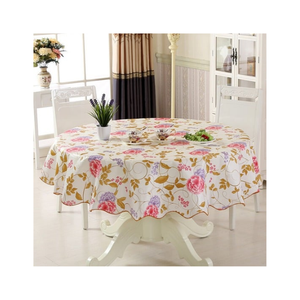 Vintage Red Flower 70x108 Inch Wrinkle Resistant Dining <b>Table</b> <b>Cloth</b> GOTS Certified Natural Drape Texture Fast Shipping Available - Product Image 5