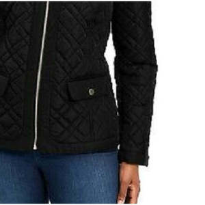 Giacca trapuntata nera da donna Charter Club con collo alla coreana, oversize, stile boho, con cappuccio, corta, taglia L, per l'autunno - Product Image 3