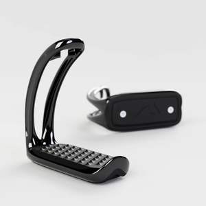 Material sólido Suministros para montar a caballo Offset Flexible Arco Iris Brillo Estribos DE SEGURIDAD Antideslizante Tobillo Protección Ecuestre - Product Image 4