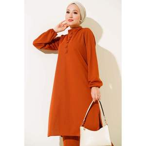 ชุด2ชิ้นเสื้อทูนิคประดับกระดุม - Product Image 3