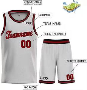 Ventes en gros, faible MOQ, vêtements d'équipe, maillots de basket-ball, maillots personnalisés, uniformes de basket-ball, vêtements de basket-ball unisexes, ensemble de vêtements de basket-ball par sublimation - Product Image 3