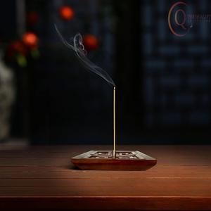 Boîte à encens décorative en bois avec couvercle, 100 % naturelle et durable, pour bâtonnets et cônes d'encens, utilisation sans cendres - Product Image 1