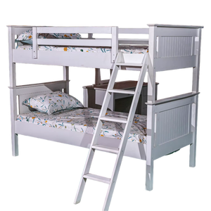 Lit superposé moderne en bois de caoutchouc blanc pour l'usage d'appartement ou d'hôtel à la maison - Product Image 4