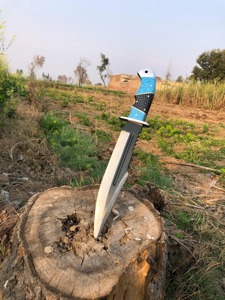 Custom OEM Handmade <b>Black</b> Steel Hunting Bowie Knife 15 Inch <b>Epoxy</b> <b>Resin</b> Handle with Premium Leather Sheath Grip - Product Image 2