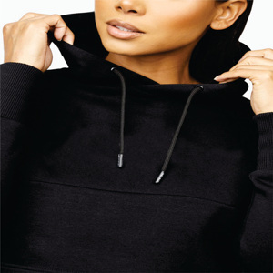 Sudadera con Capucha Corta para Mujer, Personalizada al por Mayor, 45% Algodón, 55% Poliéster, Forro Polar, Diseño Noir Sky Script - Product Image 5