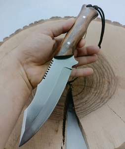 Wholesale 2024 High Carbon <b>Steel</b> Hunting Knife Handmade Wooden Handle Fine Leather Sheath Viking Style Industrial Grade - Product Image 5
