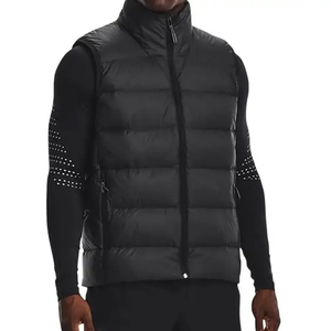 <b>Black</b> New Arrival Breathable <b>Men</b> Puffer Vest Lightweight Premium Quality Low MOQ Trendy Look Zipper Puffer Vests - Product Image 2
