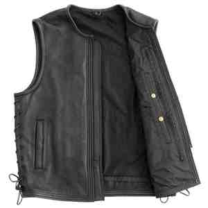 Chaleco de Cuero Genuino de Alta Calidad para Hombre, Chaqueta de Motociclista sin Mangas Hecha a Mano con Botones de Cuerno para Compradores Mayoristas - Product Image 3