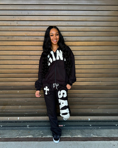 Custom Hoodie Unisex Men Two Piece Set Clothing Stacked Flared Jogging Suits Distressed Crop Sweatsuit Tracksuits Set Women - Product Image 1