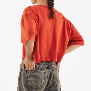 Best Designed Top Selling Women Short Crop Top <b>T</b>-<b>Shirts</b> with Front Customized Logo OEM Service for New Arrival - Product Image 6