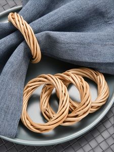 Wholesale <b>Cheap</b> Price Table Decor Rhinestone Bling Napkin <b>Ring</b> Rattan Napkin Buckle <b>Ring</b> for Place Setting Serviette - Product Image 5