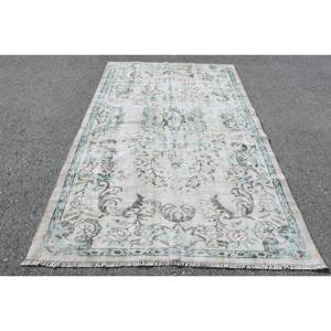 Vintage Gris Vert 5.2 X 8.7ft Grande Surface Tapis Turc Style Classique Tabriz Motif Patchwork Conception Laine Matériel Latex Tapis De Chambre - Product Image 1