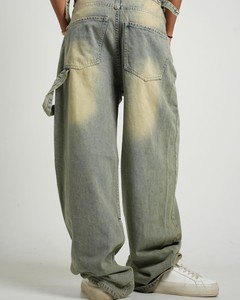 Autumn Winter Summer 100% Premium Quality Straight Style <b>Denim</b> Pant Breathable Embroidered Solid High Street Streetwear - Product Image 2