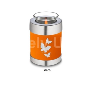 โกศขนาดเล็กสำหรับขี้เถ้ามนุษย์ขี้เถ้าของตกแต่งสีขาวทำด้วยมือสำหรับผู้ใหญ่พร้อมที่วางเทียนฟรีถุงกำมะหยี่ - Product Image 2