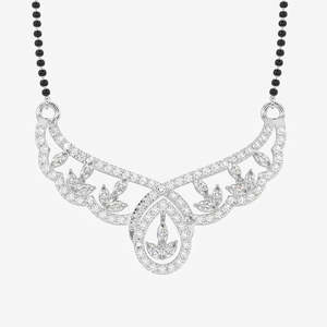Women's 14K Gold Mangalsutra <b>Necklace</b> with Round and Marquise Cut Moissanite Diamond Premium Product Category - Product Image 4