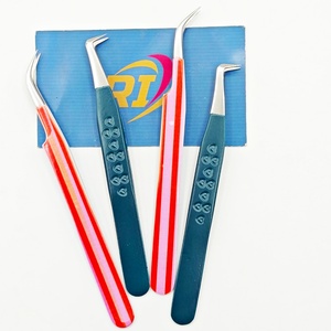 Pinces à épiler professionnelles pour extensions de cils, précision, isolation des cils, volume, artiste, courbées à 90 degrés, acier inoxydable - Product Image 6