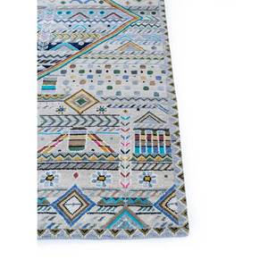 พรมไหมพรมผสมไหมไผ่ถักมือสีน้ำเงินแมนชาฮ่า ลายเรขาคณิตคลาสสิกขนาดใหญ่ สำหรับบ้าน ห้องนั่งเล่น ห้องโถง-Les-1366 - Product Image 4