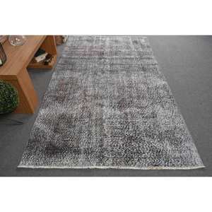 Alfombra ecológica de lana roja gris moderna, 5,1x8,7 pies, Tabriz turco, Patchwork a rayas, Rectangular, tradicional, comedor de látex de 10mm - Product Image 1