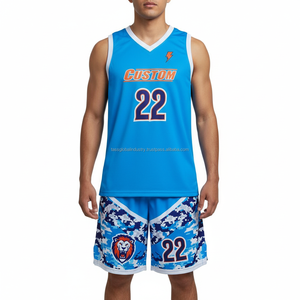 Conjunto de Uniforme de Baloncesto de Poliéster con Números Reflectantes y Logotipo Personalizado para Hombres y Estudiantes, Alta Elasticidad, Transpirable y Duradero - Product Image 1