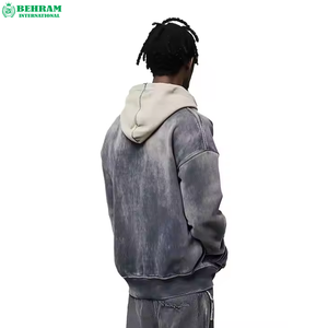 Best Selling 2026 Winter Arrival Unisex <b>Thick</b> <b>Fleece</b> Blank Zip Hoodies 100% Cotton Quick Dry Breathable Vintage Sun Faded - Product Image 3