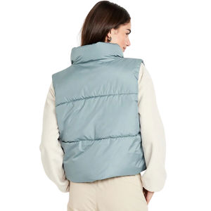 Sleeveless Knitted Puffer <b>Vest</b> Women's Jacket Winter Warm Eco-Friendly Nylon Equestrian <b>Utility</b> Plus Size Breathable - Product Image 5