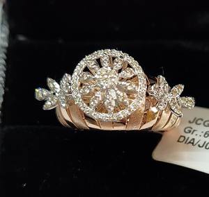 แหวนเพชรรูปค็อกเทลสีโรสโกลด์14K 0.56ct สีทองสดใสสำหรับสุภาพสตรีที่สง่างามดีไซน์ทันสมัย - Product Image 1