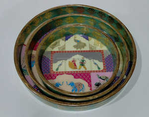 Bandeja de MDF esmaltada decorativa para fiesta de boda, bandeja de madera de bambú para desayuno, bandeja de madera para servir con asas - Product Image 4