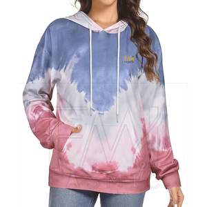 Stylish Custom Size Women's <b>Tie</b> <b>Dye</b> <b>Hoodies</b> Streetwear Down Shoulder Hooded Collar Front Logo Available Different Winter Colors - Product Image 1