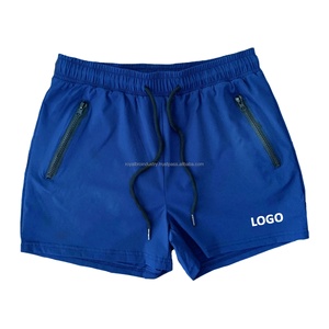 Pantalones cortos deportivos de verano para hombre y adulto, de secado rápido, cintura media, transpirable, estilo informal, logotipo frontal, sin forro, pantalones cortos lisos - Product Image 1