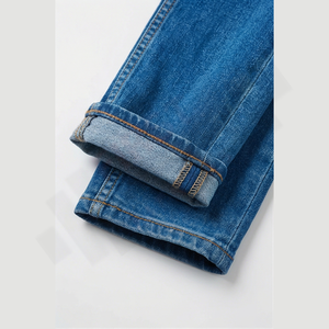 Jeans en denim droit à coupe régulière, lavage vintage personnalisé, grande taille, prêt à expédier, vente en gros de mode 2025, approvisionnement en vrac - Product Image 6