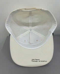 Venta al por mayor en blanco perforado 5 paneles suave ala plana Snapback gorras logotipo personalizado al aire libre impermeable pesca deporte gorras OEM Vietnam - Product Image 5