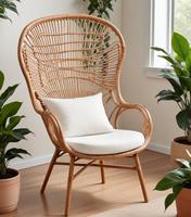 Chaise élégante en rotin et rotin fabriqués à la main avec un design tissé naturel-Parfait pour une utilisation intérieure et extérieure