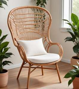 Elegant Handcrafted Cane and Rattan <b>Chair</b> with Natural Woven Design - Perfect for Indoor and Outdoor Use - Product Image 4
