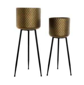 Maceta de flores clásica moderna chapada en oro con soporte, maceta antigua barata, macetas y macetas de flores al por mayor - Product Image 5