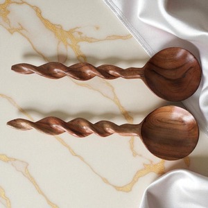 Ensemble de cuillère et de fourchette en bois fait main de la meilleure qualité, durable, couverts de cuisine naturels fabriqués avec soin en Inde pour un usage quotidien - Product Image 5